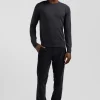 Regular anthracite grey merino wool V-neck jumper