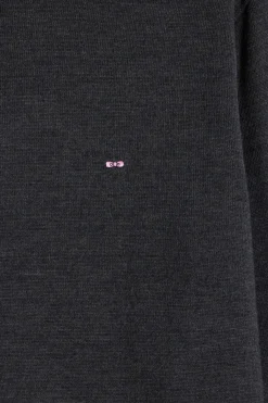 Regular anthracite grey merino wool turtleneck jumper