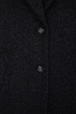Regular anthracite grey wool blend coat