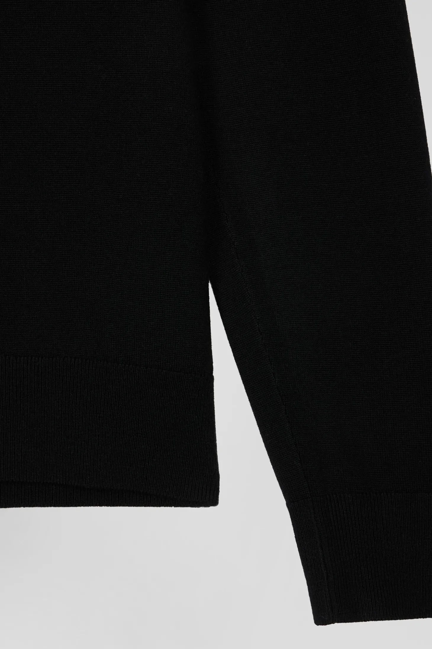 Regular anthracite grey wool and cotton turtleneck jumper