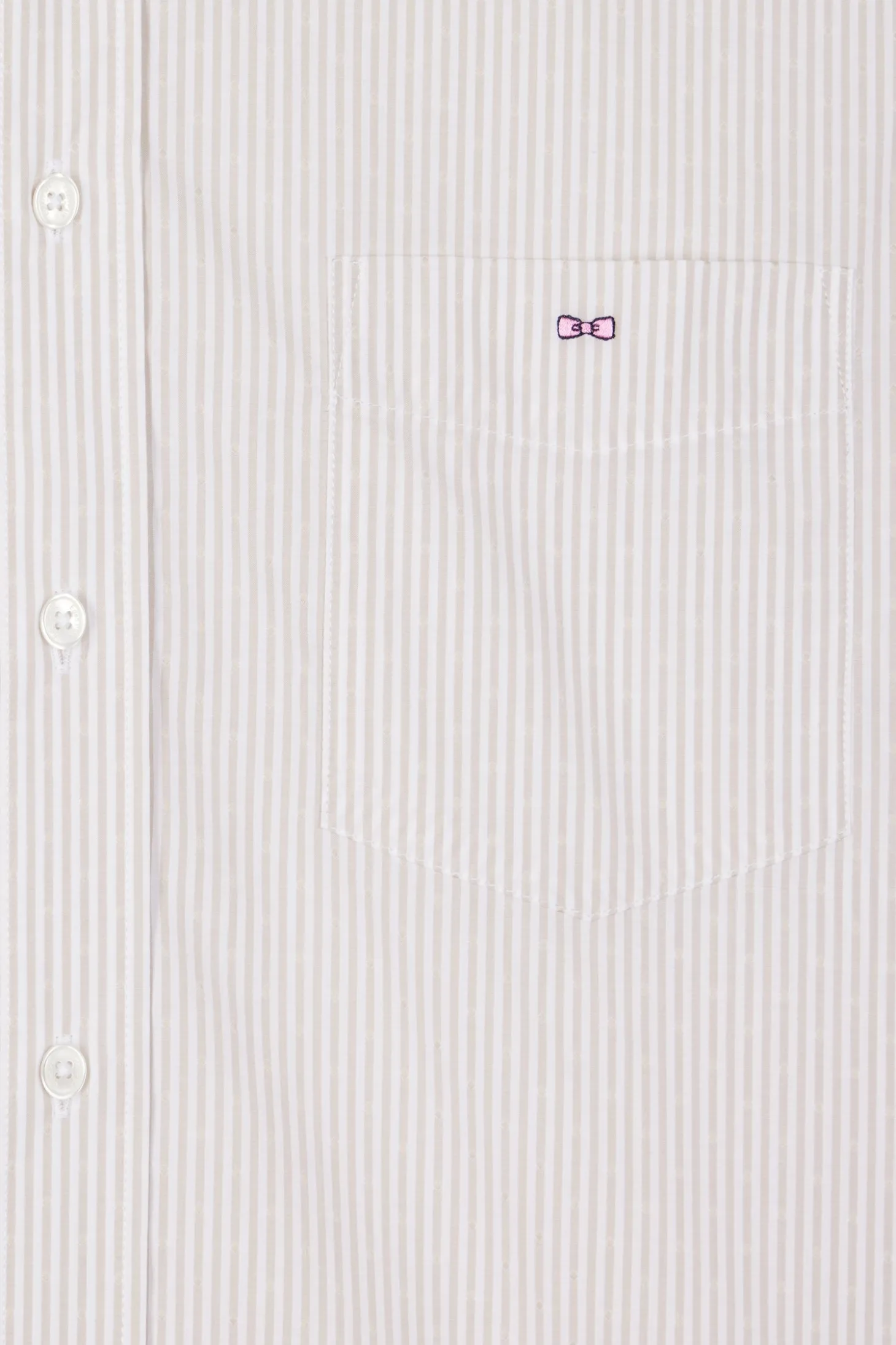 Regular Beige striped cotton jacquard shirt
