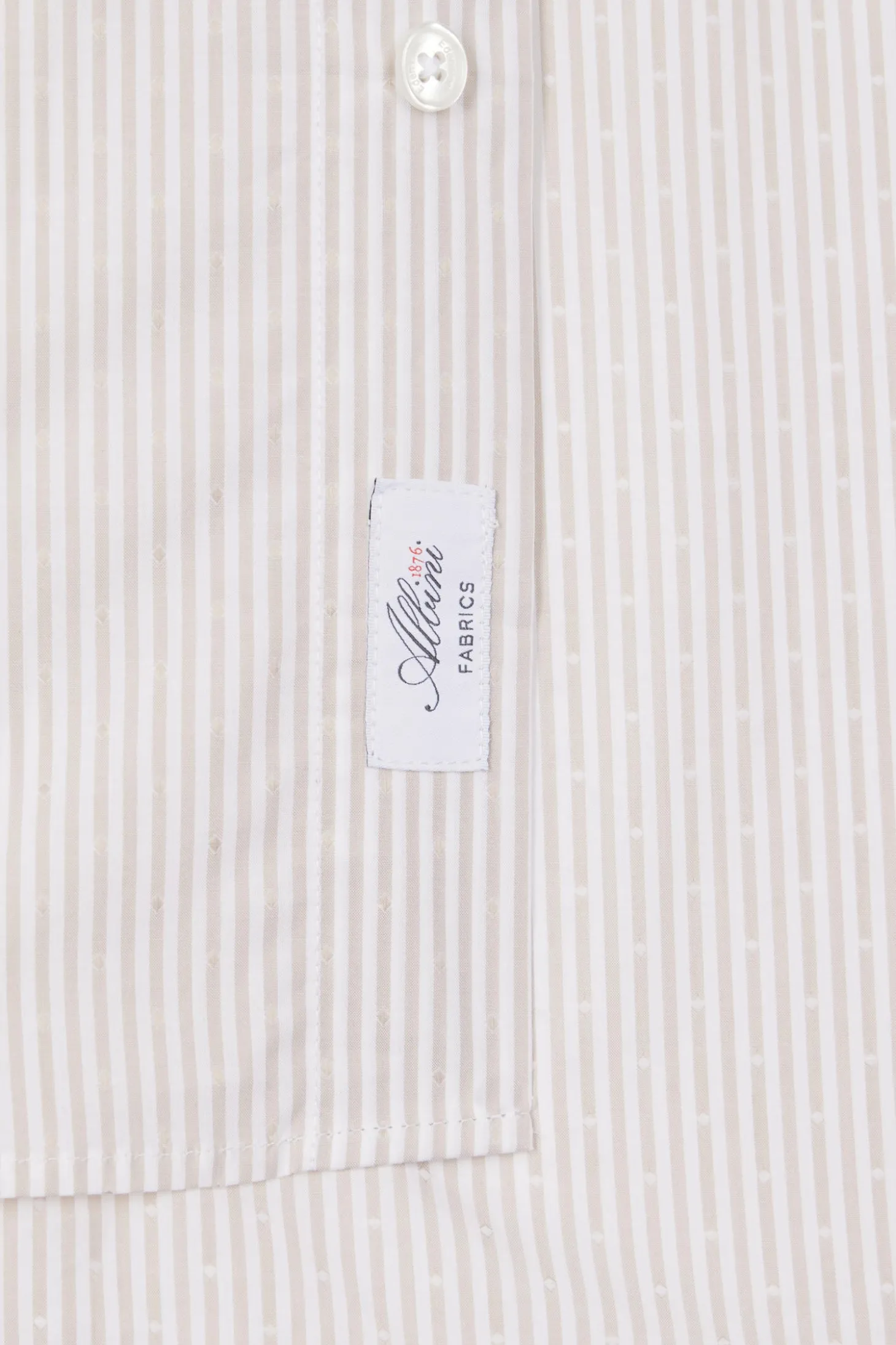 Regular Beige striped cotton jacquard shirt