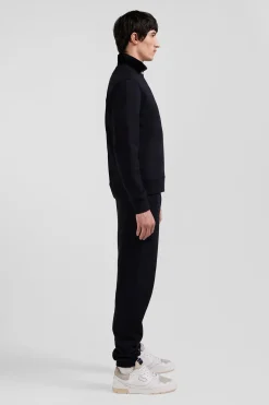 Regular black brushed cotton fleece sweatshirt