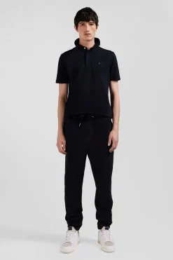 Regular black brushed fleece jogging bottoms