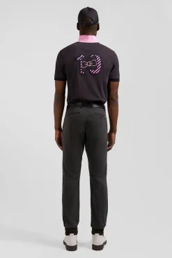 Regular black chino trousers in stretch cotton gabardine