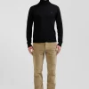 Regular black merino wool turtleneck jumper