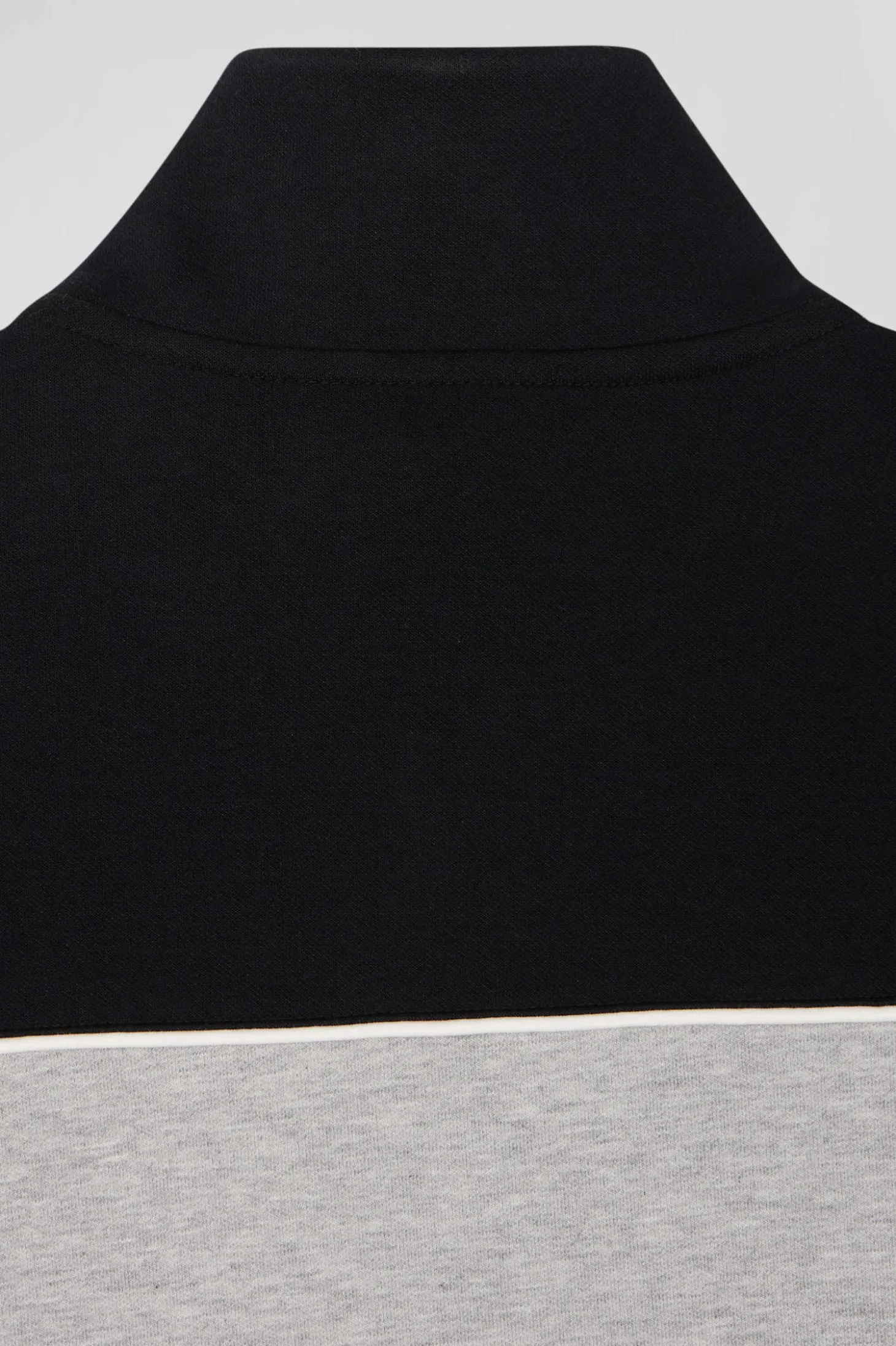 Regular black tricolor zipped cotton blend sweatshirt
