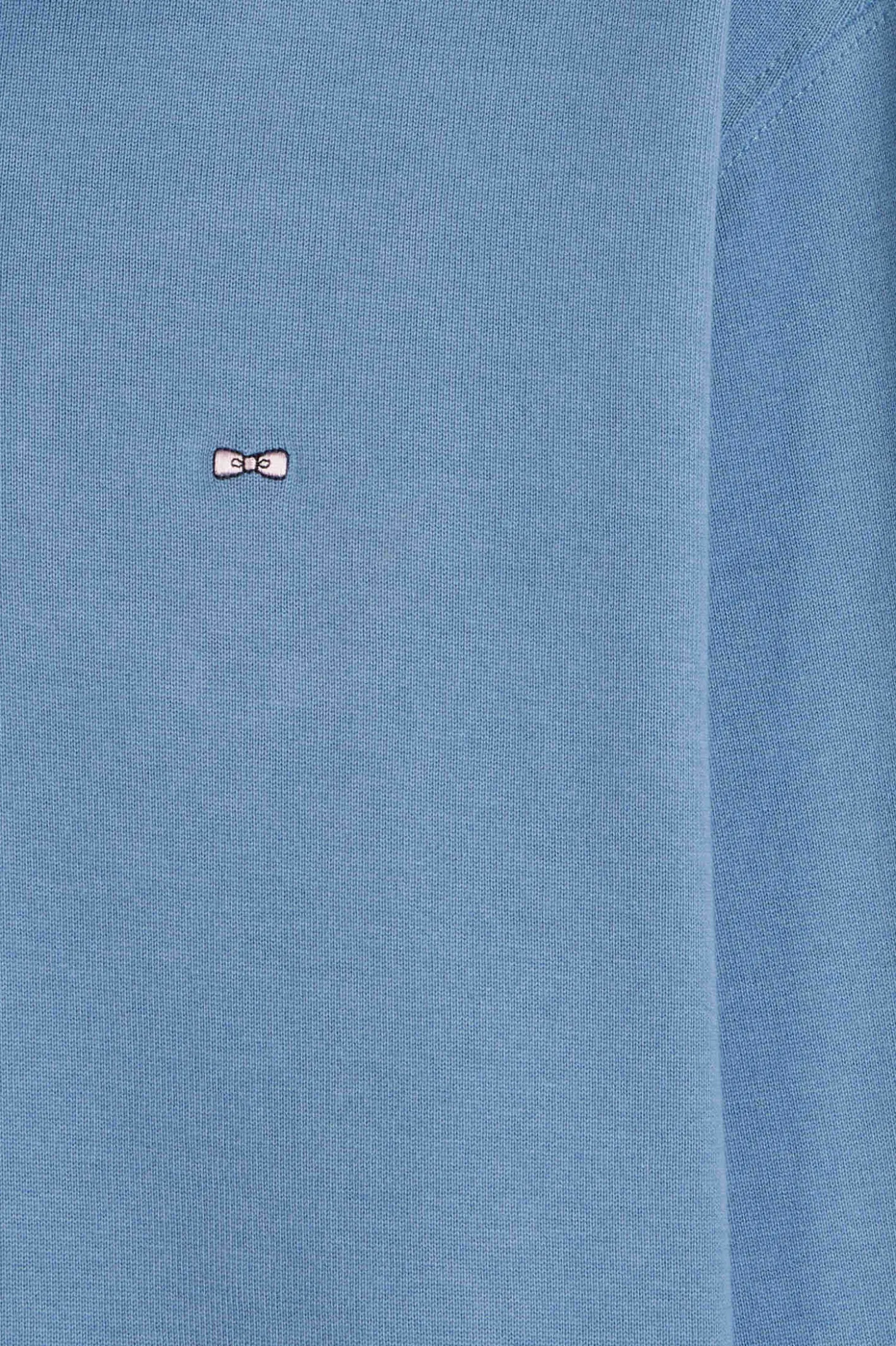 Regular blue long-sleeved Pima cotton rugby shirt