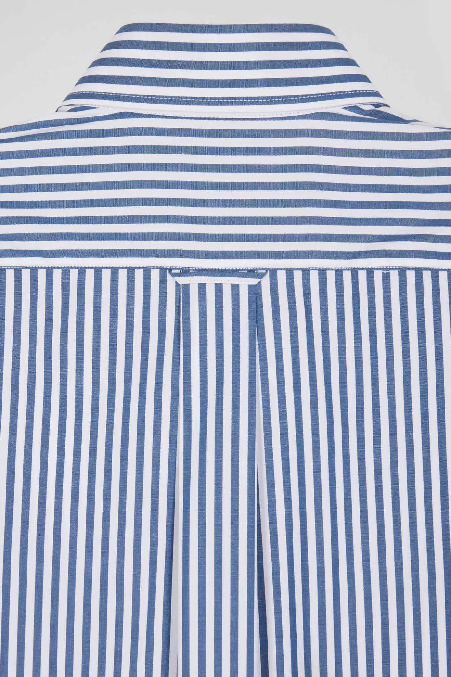 Regular blue striped cotton poplin shirt