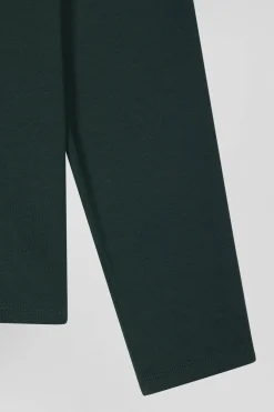 Regular blue-green long-sleeved Pima cotton T-shirt