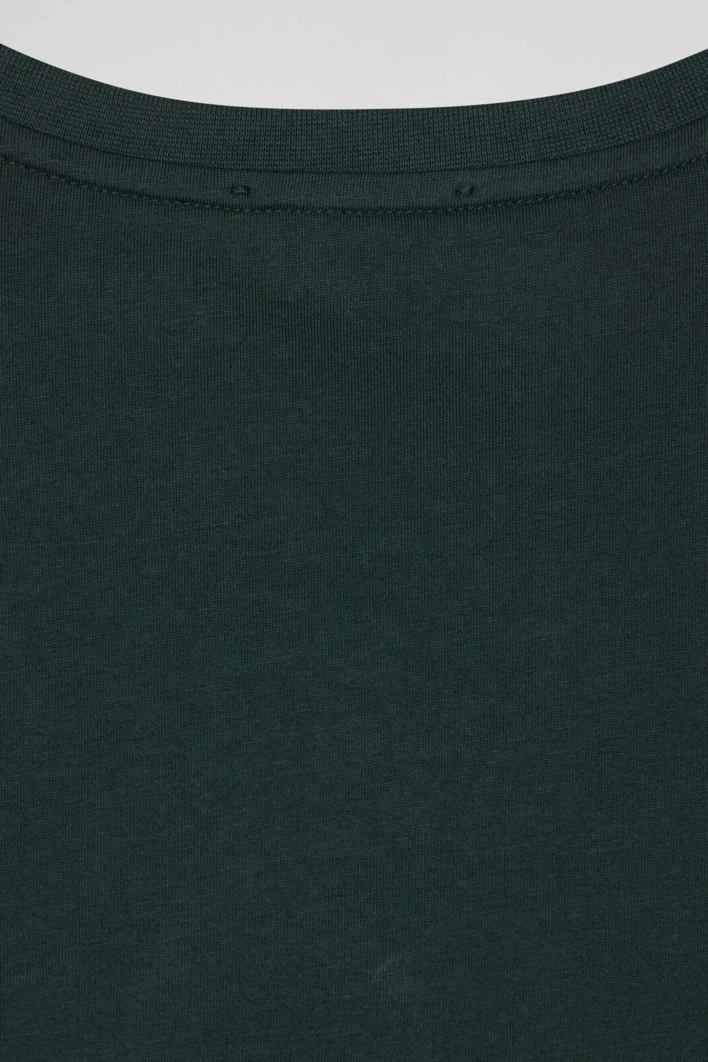 Regular blue-green long-sleeved Pima cotton T-shirt