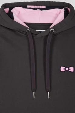 Regular brown brushed cotton fleece hoodie with Eden Park embroidery