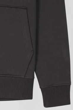 Regular brown brushed cotton fleece hoodie with Eden Park embroidery