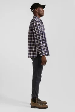 Regular brown checked cotton shirt