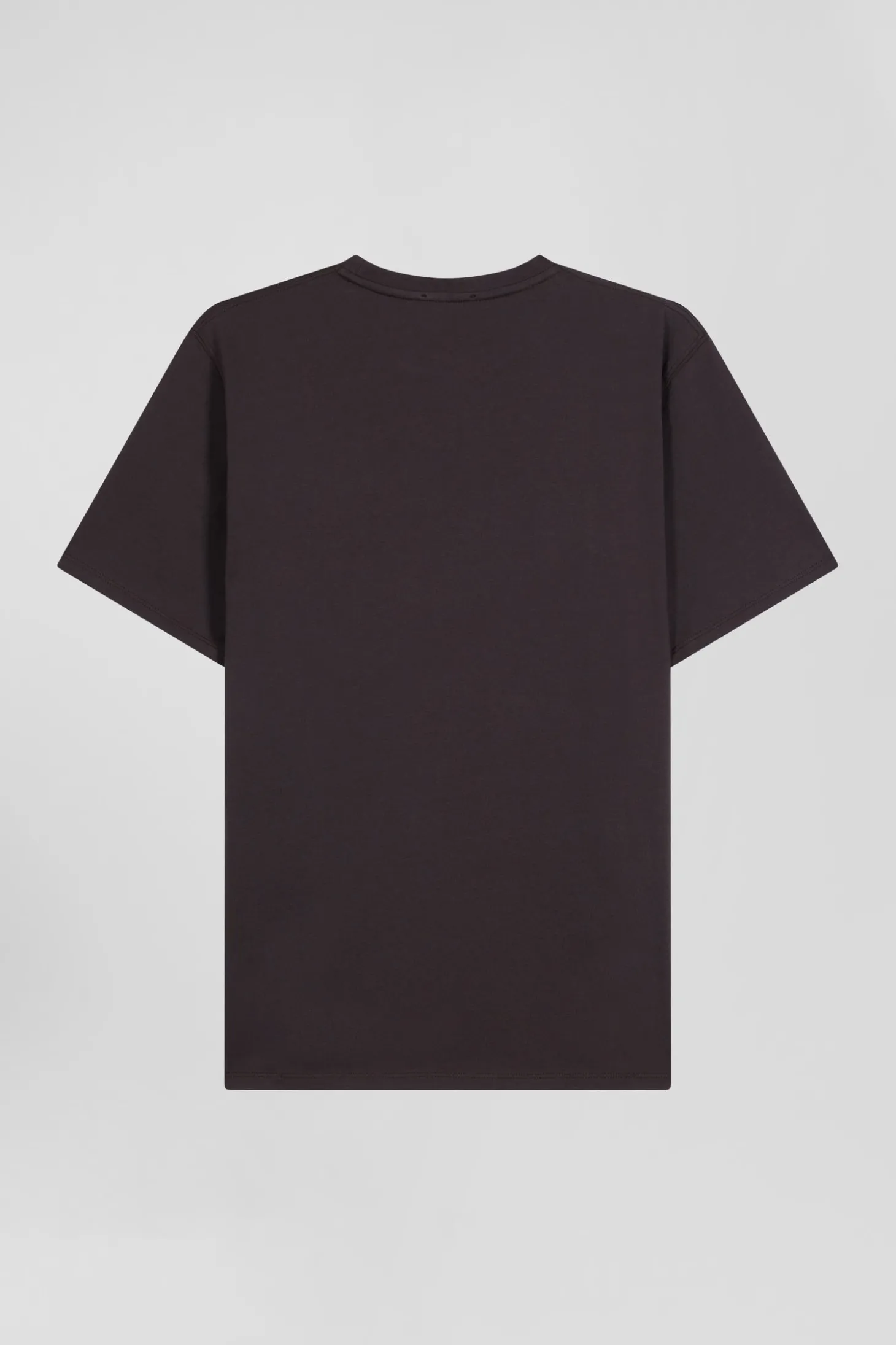 Regular brown Pima cotton short-sleeved T-shirt
