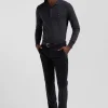 Regular brown stretch cotton chino trousers