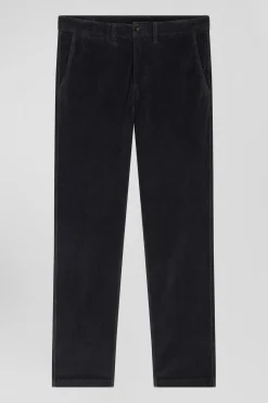 Regular brown stretch cotton chino trousers