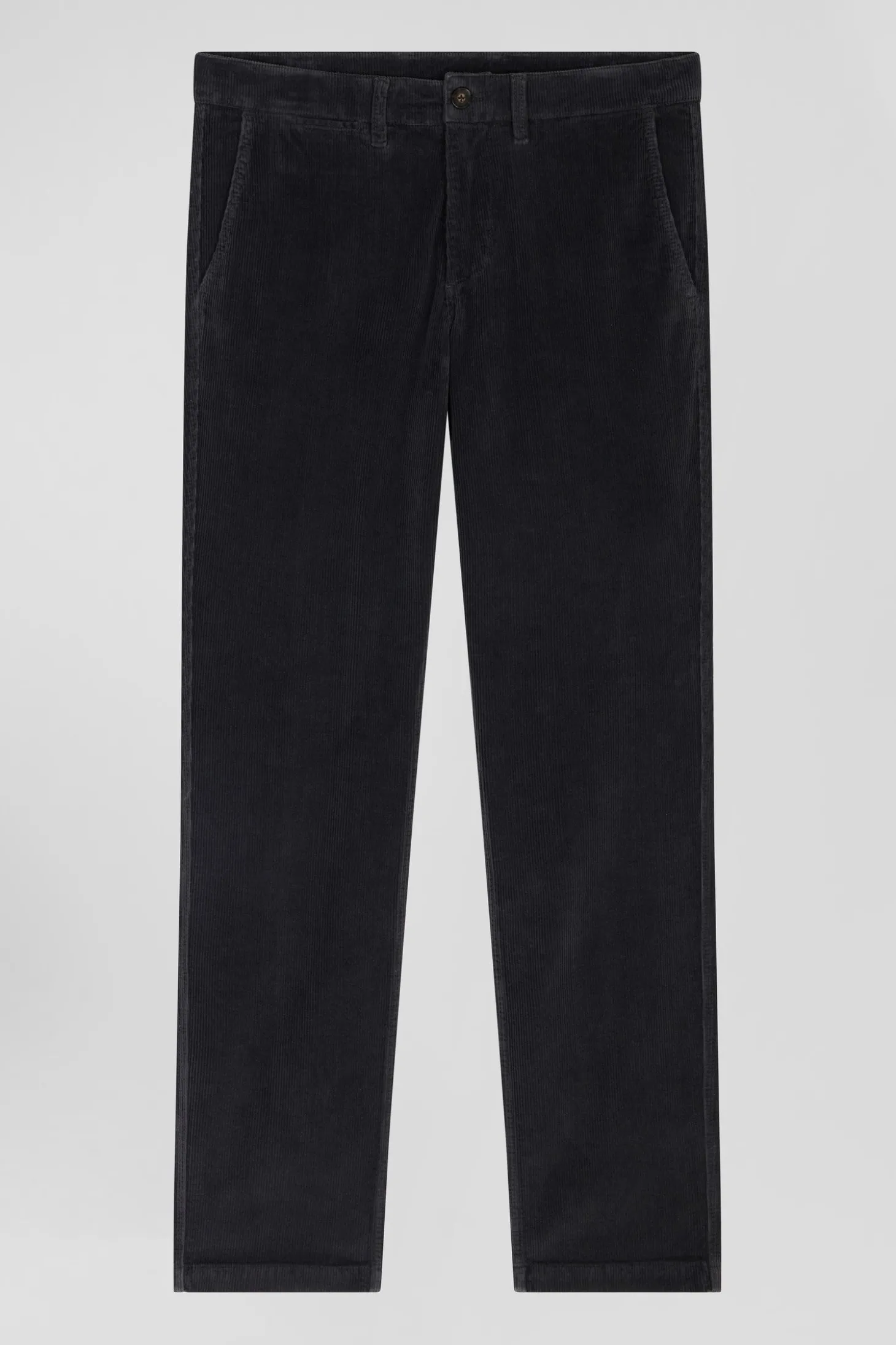 Regular brown stretch cotton chino trousers