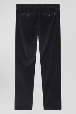 Regular brown stretch cotton chino trousers