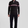 Regular brown striped cotton polo neck jumper