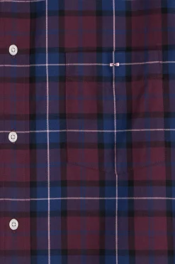 Regular burgundy checked cotton twill shirt