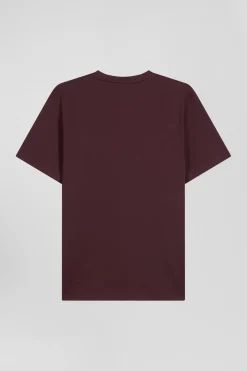 Regular burgundy Pima cotton short-sleeved T-shirt
