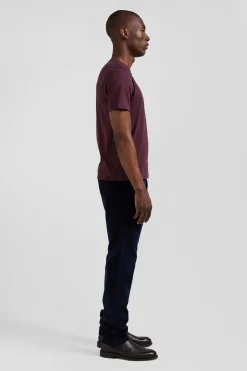 Regular burgundy Pima cotton short-sleeved T-shirt
