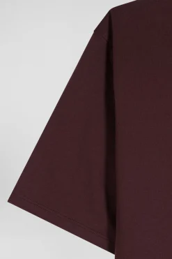 Regular burgundy Pima cotton short-sleeved T-shirt