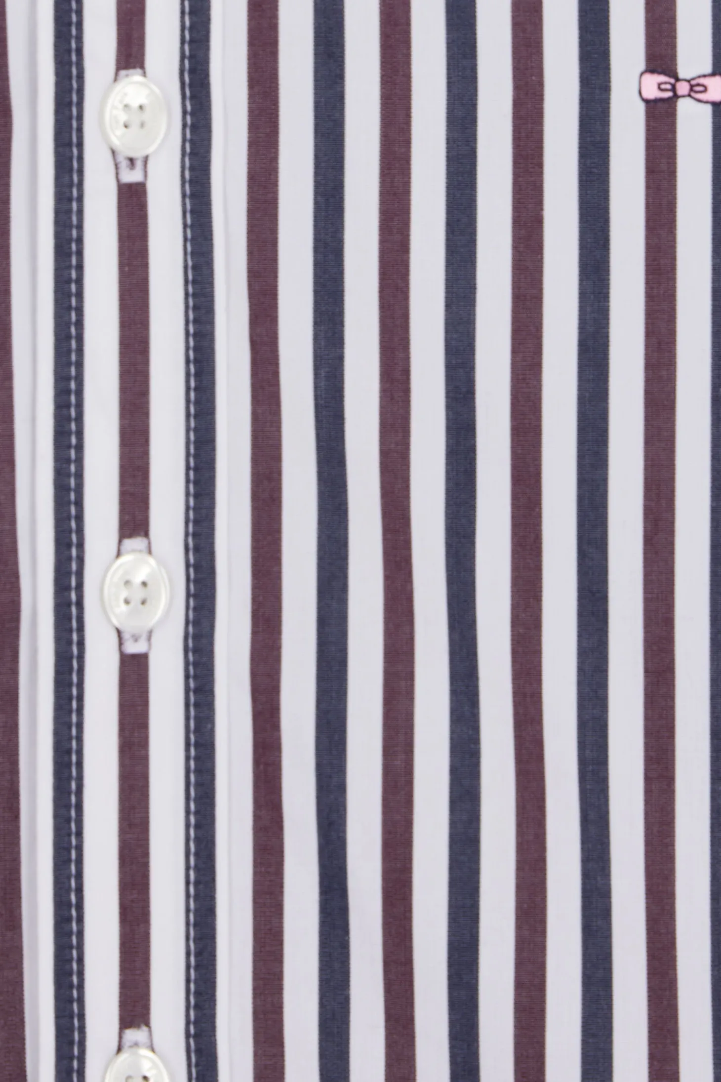 Regular burgundy striped cotton shirt