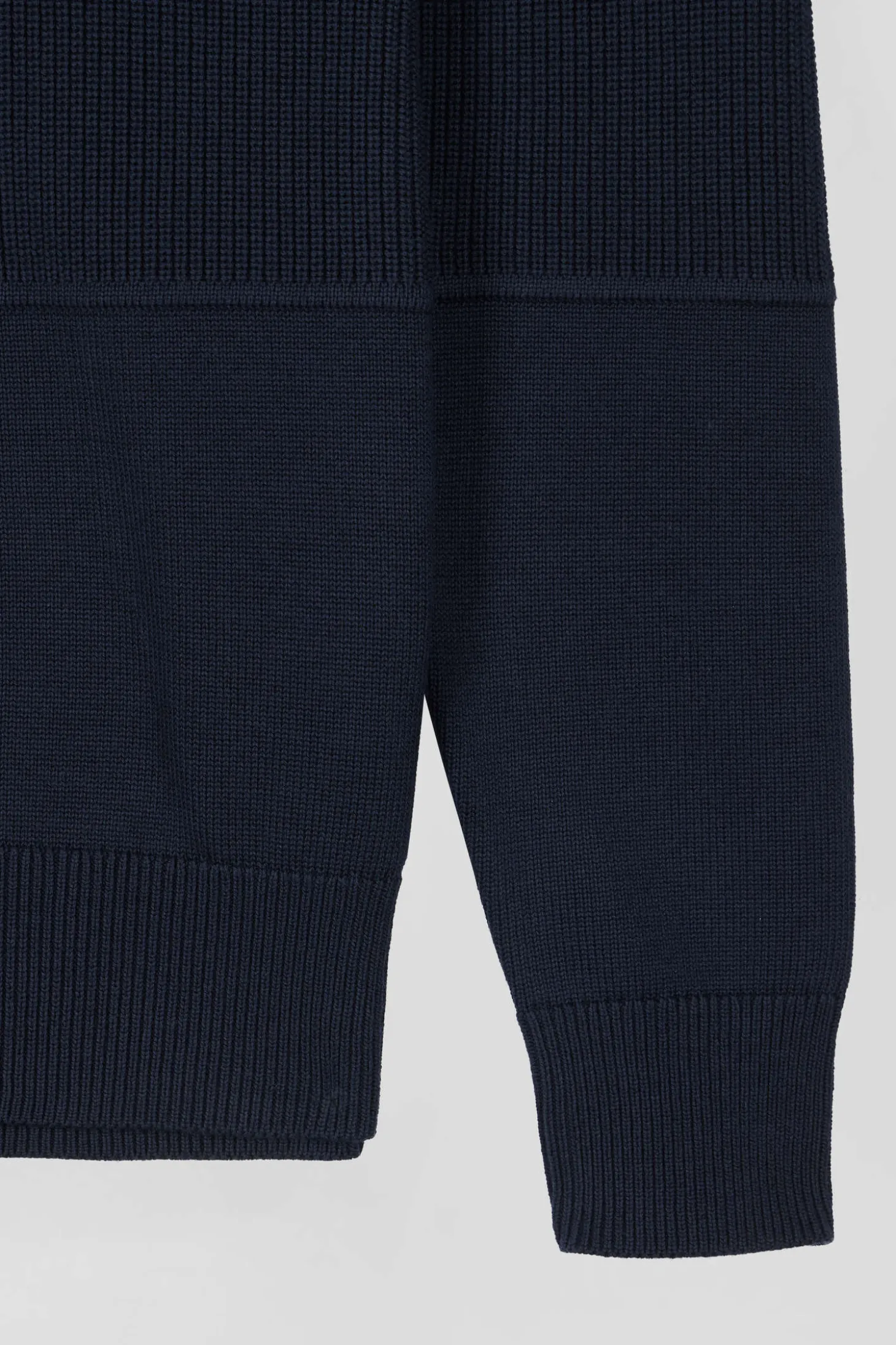 Regular camel cotton semi-zipped jumper with knit patterns