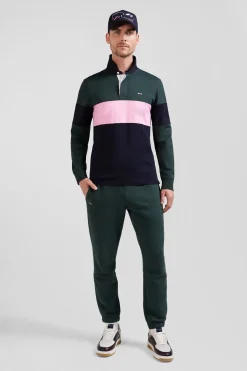 Regular camel long-sleeved Pima cotton rugby shirt
