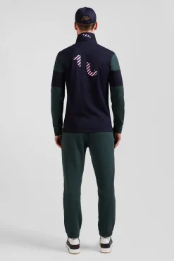 Regular camel long-sleeved Pima cotton rugby shirt