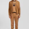 Regular camel milano cotton zipped cardigan