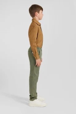 Regular camel stretch cotton chino trousers