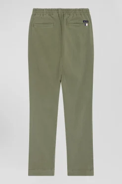 Regular camel stretch cotton chino trousers