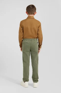 Regular camel stretch cotton chino trousers