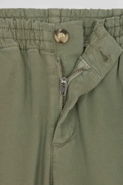 Regular camel stretch cotton chino trousers