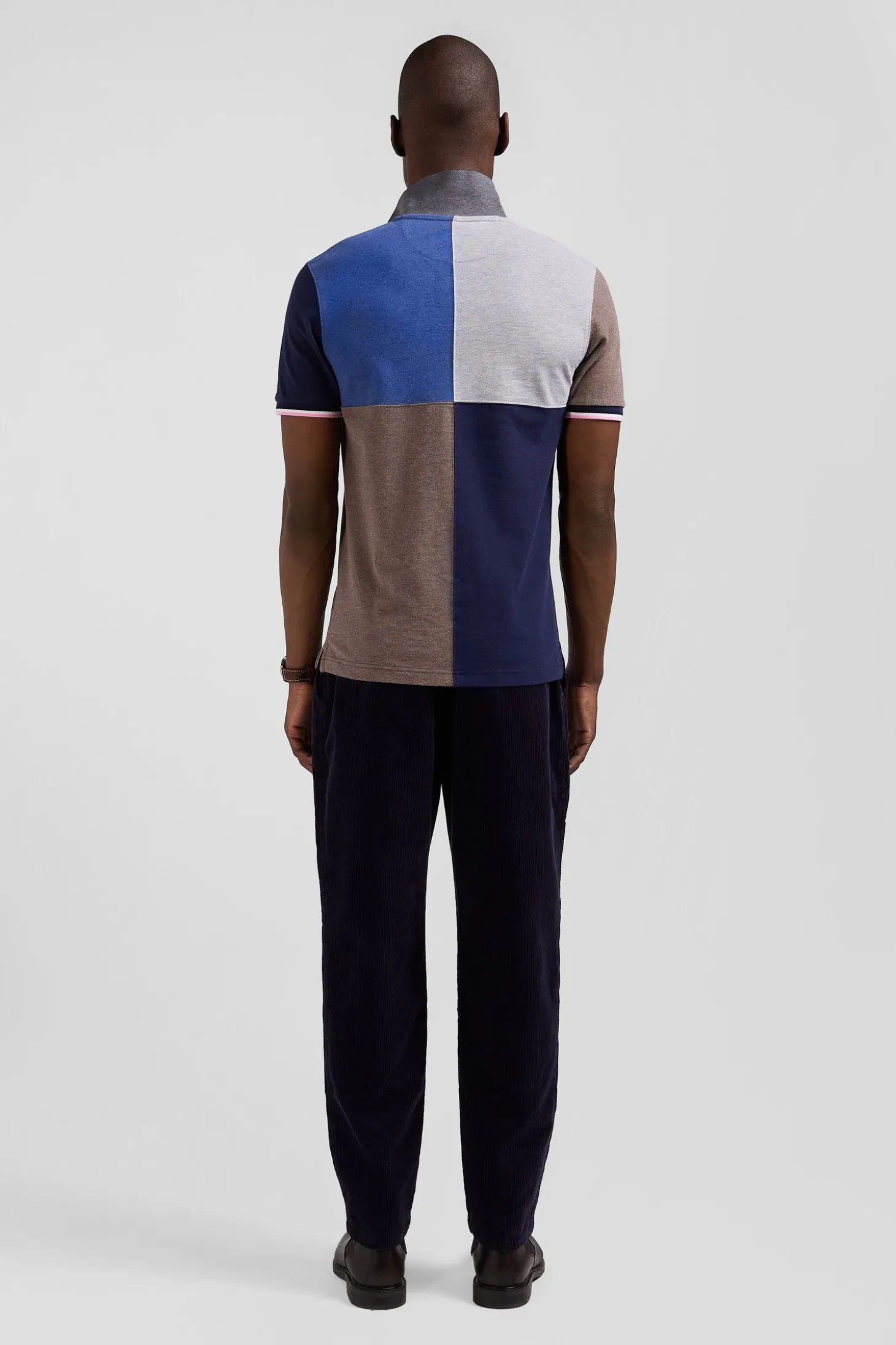 Regular dark blue Barbarian short-sleeved cotton piqué polo shirt