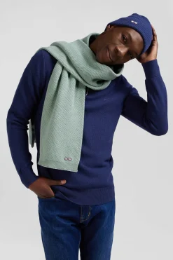 Regular dark blue cotton semi-zipped jumper