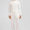 Regular ecru brushed cotton fleece sweatshirt