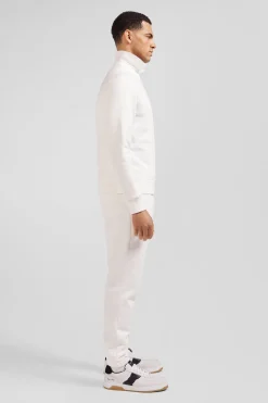 Regular ecru brushed cotton fleece sweatshirt