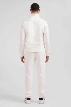 Regular ecru brushed cotton fleece sweatshirt