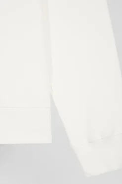 Regular ecru brushed cotton fleece sweatshirt