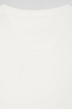 Regular ecru brushed cotton fleece sweatshirt