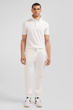 Regular ecru brushed fleece jogging bottoms