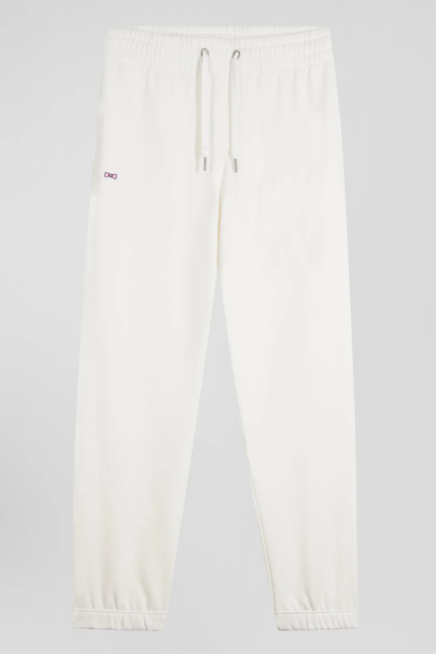 Regular ecru brushed fleece jogging bottoms