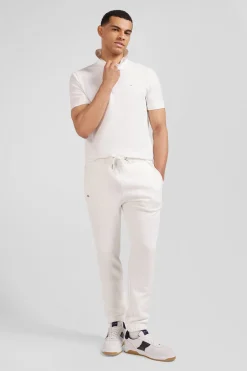 Regular ecru brushed fleece jogging bottoms