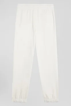 Regular ecru brushed fleece jogging bottoms