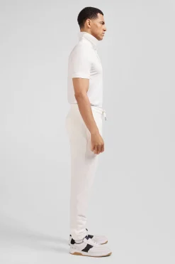 Regular ecru brushed fleece jogging bottoms