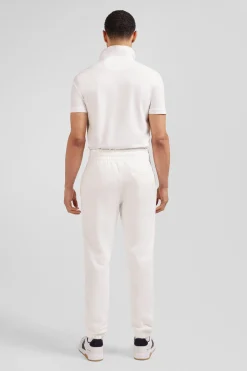 Regular ecru brushed fleece jogging bottoms